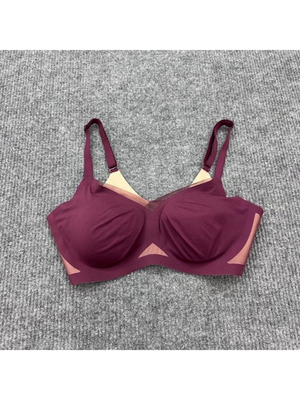 HoneyLove Liftwear Crossover Bra in Deep Berry Fig Wire Free Womens Plus Size 1X
